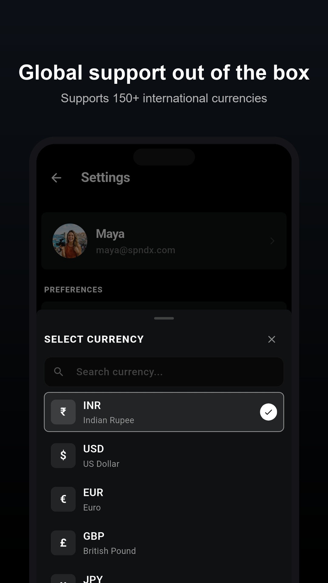Global & Local detail screen
